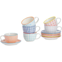 Présentation Tasses Cappuccino Nicola Spring, Porcelaine, Lot de 6