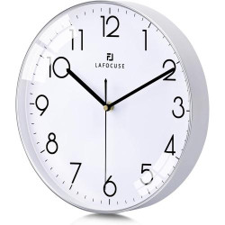 Horloge Murale Argent Moderne Lafocuse Silencieuse Classique en situation