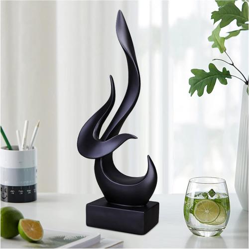 Présentation de Zoom sur Sculpture décorative moderne Uziqueif, statue flamme noire