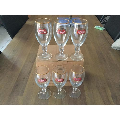 Présentation de Présentation Verres à bière Stella Artois, 6 pièces, bord doré