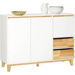 Présentation SoBuy Buffet Armoire Multi Rangement Bois, Blanc