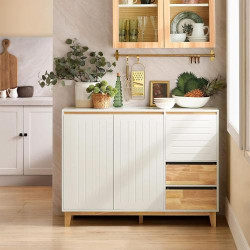 SoBuy Buffet Armoire Multi Rangement Bois, Blanc en situation