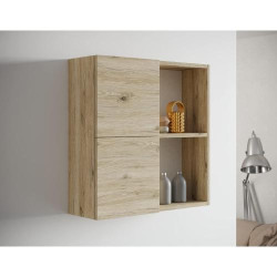 Armoire Murale Double Mama Store, Chêne Naturel, 2 Portes en situation