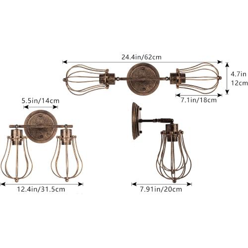 Présentation de Applique murale industrielle rustique Luling, métal bronze en situation