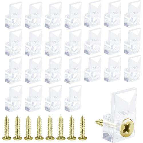 Présentation de Présentation Clips de Support Miroir Muraux, Plastique Transparent, 25 pièces