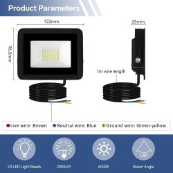 Caldarax Projecteur LED Extérieur 20W, 2000LM, Étanche en situation