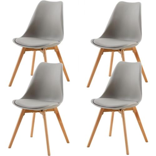 Présentation de Présentation Chaises Scandinaves Dorafair, Lot de 4, Gris, Retro