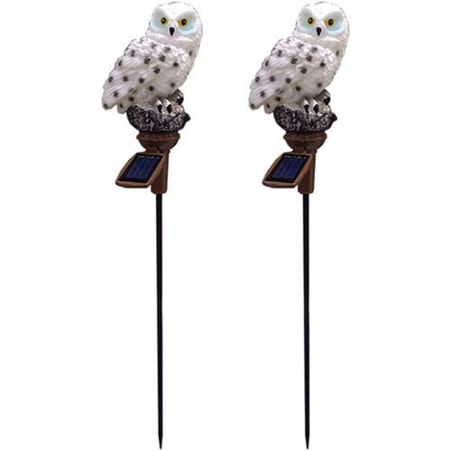 Présentation de Présentation Lampes solaires LED hibou, décor jardin étanche