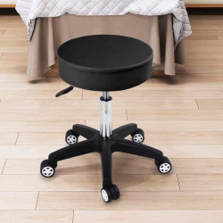 Tabouret Roulant Noir, Chaise de Travail Pivotante, Bureau en situation