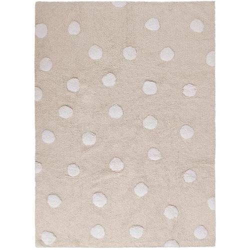 Présentation de Présentation Tapis de sol enfant beige, pois blanc, promotion