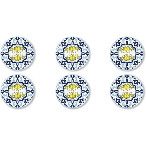 Présentation de Zoom sur Assiettes à pizza en porcelaine, lot de 6, Excelsa Amalfi