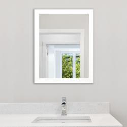 Présentation Miroir mural rectangulaire blanc, salle de bain, entrée, salon