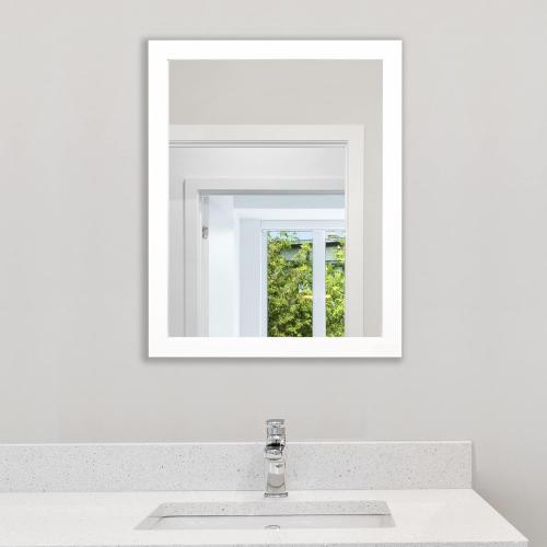 Présentation de Présentation Miroir mural rectangulaire blanc, salle de bain, entrée, salon