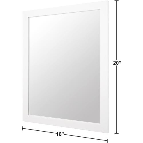 Présentation de Zoom sur Miroir mural rectangulaire blanc, salle de bain, entrée, salon