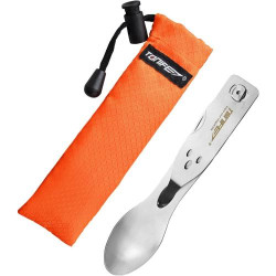 Présentation Couverts Camping TONIFE, Acier Inoxydable, Pochette Nylon