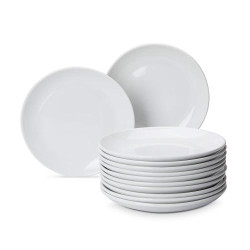 Présentation Assiettes Coupe Porcelaine, 12 pièces, Blanc, AmazonCommercial