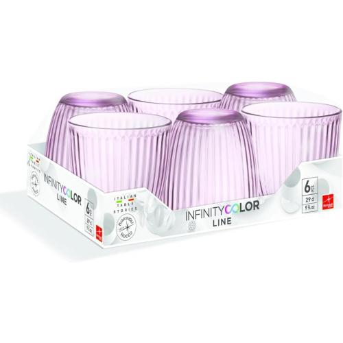 Présentation de Zoom sur Verres à eau Bormioli Rocco, multi couleurs, pack 6