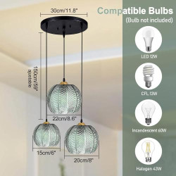 KOSHSH Suspension Luminaire Verre, Lustre Moderne Design en situation