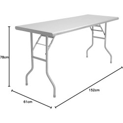 Zelsius Table pliante acier inoxydable, jardin, camping en situation