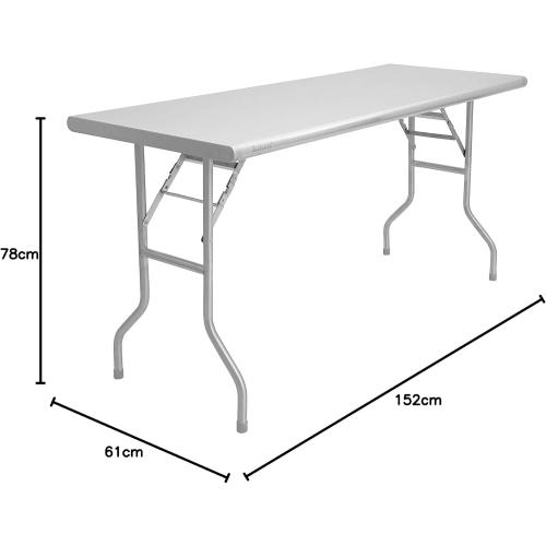 Présentation de Zelsius Table pliante acier inoxydable, jardin, camping en situation