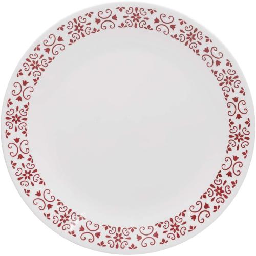 Présentation de Assiettes en verre CORELLE Red Trills, lot 6 pièces en situation