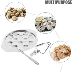 Jeu 39 assiettes escargots, pince, fourchette inoxydable en situation