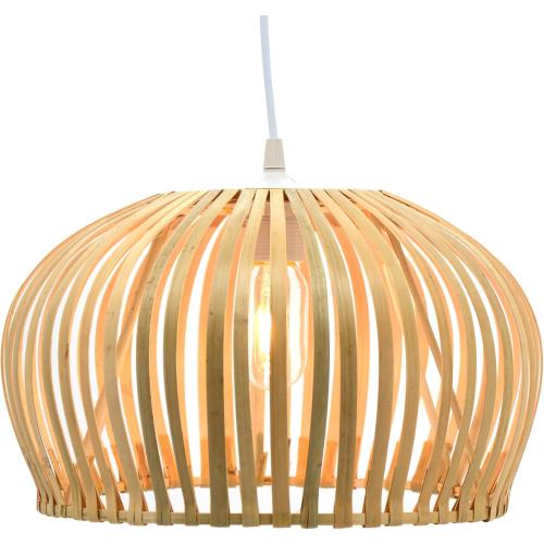 Présentation de Présentation LUSSIOL Luminaire Floral Suspension Bambou Naturel 60W