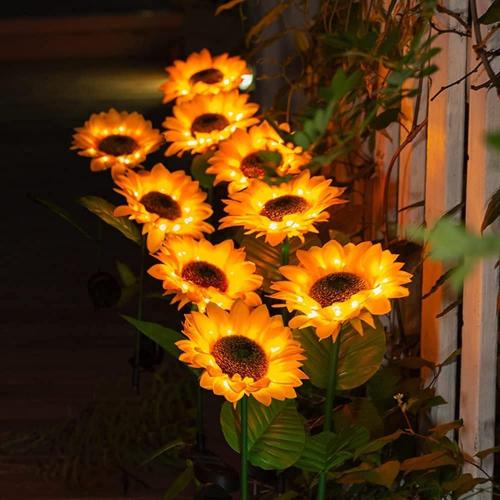 Présentation de Zoom sur ZHENNBY Lampe Solaire Fleurs 20 LED Jardin Extérieur