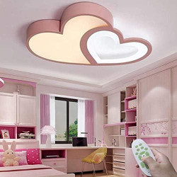 Présentation Lampe Plafond LED Dimmable Ahqx, Abat Jour Acrylique Rose