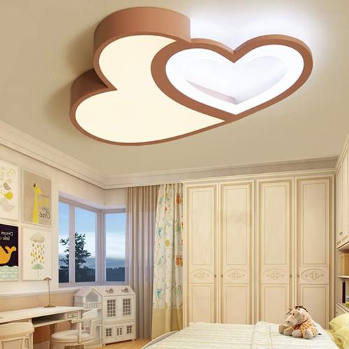 Présentation de Zoom sur Lampe Plafond LED Dimmable Ahqx, Abat Jour Acrylique Rose