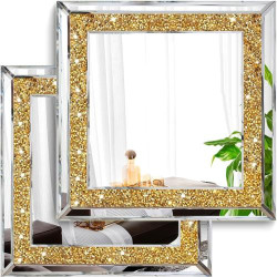 Présentation Miroirs muraux diamant dorés, décoration salon, chambre