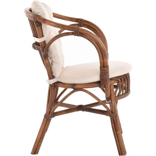 Présentation de Zoom sur Fauteuil scandinave rotin tressé marron, Korb-Outlet