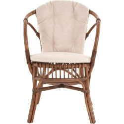 Fauteuil scandinave rotin tressé marron, Korb-Outlet en situation