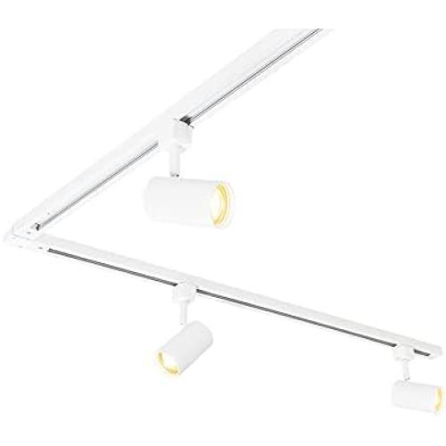 Présentation de Zoom sur Plafonnier moderne sur rail Qazqa, luminaire LED blanc