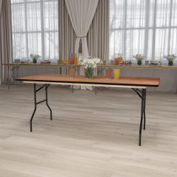 Table Banquet Pliante Bois Rectangulaire, Finition Clair en situation