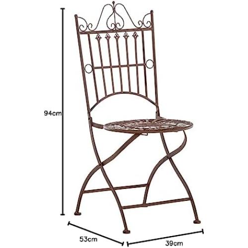 Présentation de Chaise de Jardin Pliante Sadao en Fer Forgé - Design Élégant pour Terrasse en situation