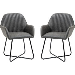 Présentation Chaises modernes rembourrées Simili Cuir Gris Homcom