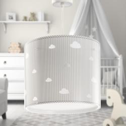 Lampe suspension enfant Nuages Gris, Sweet Dreams en situation