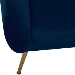 Fauteuil Velours Plissé Bleu Atmosphera, Design Élégant en situation