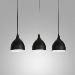 Plafonnier 3 lampes Alumi Black White, LUMINEX en situation