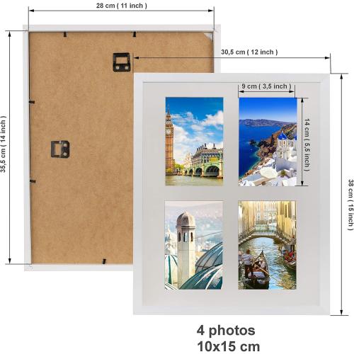 Présentation de Zoom sur Cadre Photo Multi Photos Blanc, 4 Photos 10x15 cm