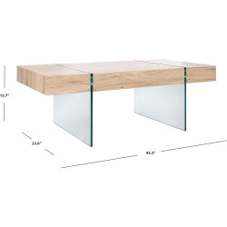 Table basse moderne rectangulaire Safavieh, verre naturel en situation