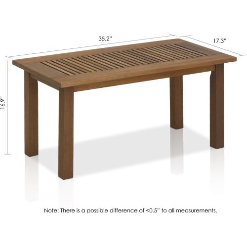 Présentation de Zoom sur Table Basse Furinno Tioman Teck Naturel, Extérieur