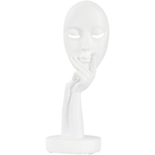 Présentation de Présentation Wifehelper Statue Abstraite Penseur Résine Masque Visage Décoration Blanc