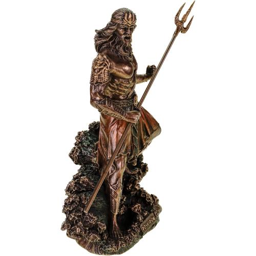 Présentation de Zoom sur Figurine Poseidon, Dieu de la mer, Sculpture Bronze