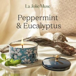 Bougie Parfumée Menthe Verte, Eucalyptus, La Jolie Muse en situation