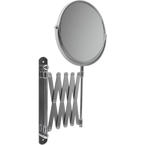 Présentation de Miroir mural grossissant Axxentia chrome rond 3x en situation