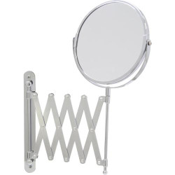 Présentation Miroir mural grossissant Axxentia chrome rond 3x