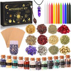 Présentation Kit de Sorcellerie, Bougies Magiques Colorées, Cristaux