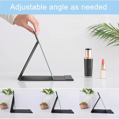 Présentation de Miroir Maquillage Pliable Portable Super HD, Cuir PU en situation